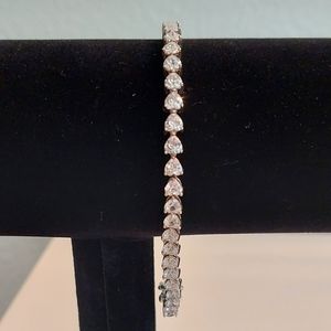 Heart Tennis Bracelet Sterling Silver